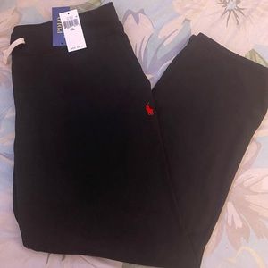 Polo Ralph Lauren Stretch Sweatpants Black Drawstring Cotton Elastic $125 NYHP